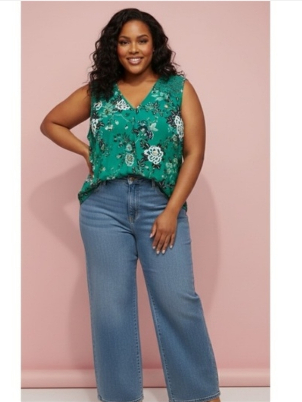 NWT Daniel Rainn Floral Sleeveless Top 2x
